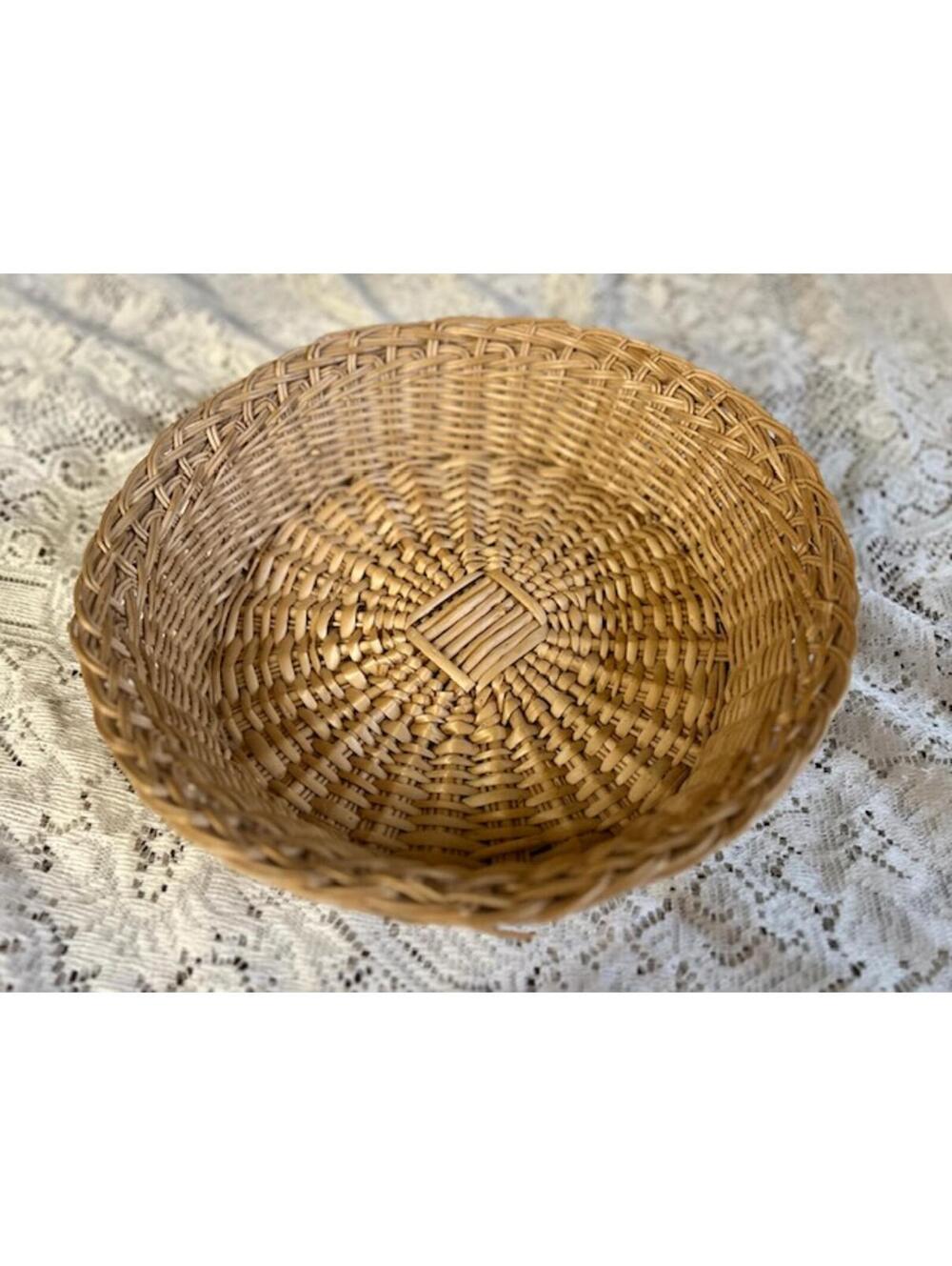 Handwoven Round Wicker Basket
